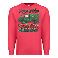 Cardinal farm fresh four leaf clovers Premium Sweatshirt - MaliasSmallBusiness