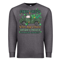 Charcoal Heather farm fresh four leaf clovers Premium Sweatshirt - MaliasSmallBusiness