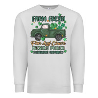 Dove Grey farm fresh four leaf clovers Premium Sweatshirt - MaliasSmallBusiness