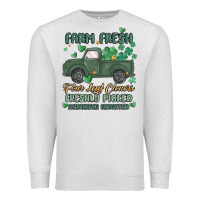 Oatmeal Heather farm fresh four leaf clovers Premium Sweatshirt - MaliasSmallBusiness