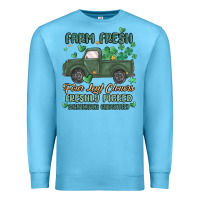 Ocean Blue farm fresh four leaf clovers Premium Sweatshirt - MaliasSmallBusiness