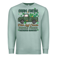 Seafoam farm fresh four leaf clovers Premium Sweatshirt - MaliasSmallBusiness