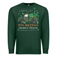 Sports Green farm fresh four leaf clovers Premium Sweatshirt - MaliasSmallBusiness
