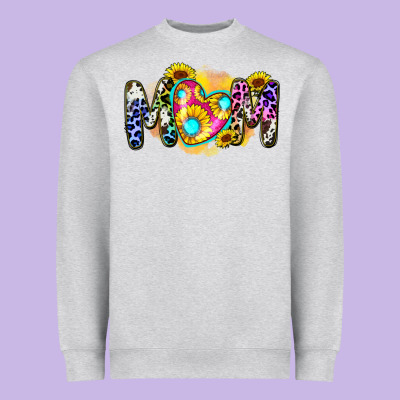 Mom Sunflower Heavyweight Sweatshirt Designed By Zillion Design Studio