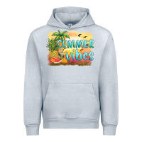 Heather Grey summer vibes sunset and fruits Urban Hoodie - BarkalooDesign