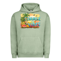 Pigment Oil Green summer vibes sunset and fruits Urban Hoodie - BarkalooDesign