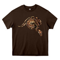 Chocolate Brown Royal Ball Python Illustrations Heavy Core Tee - LillyAllenDesigns