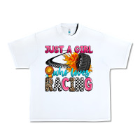 White just a girl who loves racing Urban Heavy Tee - Zillion Design Studio