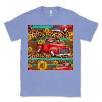 Colony Blue western farm truck seamless pattern Classic Tee - HRA Design Shop