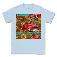 Dusty Blue western farm truck seamless pattern Classic Tee - HRA Design Shop