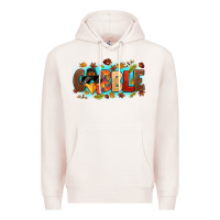 Pale Pink gobble with thanksgiving turkeys Premium Hoodie - MaliasSmallBusiness