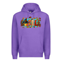 Purple gobble with thanksgiving turkeys Premium Hoodie - MaliasSmallBusiness