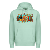 Seafoam gobble with thanksgiving turkeys Premium Hoodie - MaliasSmallBusiness