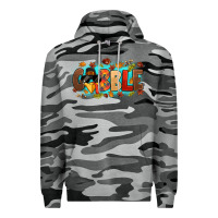 Slate Camo gobble with thanksgiving turkeys Premium Hoodie - MaliasSmallBusiness