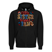 Black little sister biggest fan american football Zipper Hoodie - Jasminsmagicworld