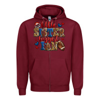 Burgundy little sister biggest fan american football Zipper Hoodie - Jasminsmagicworld