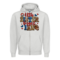 Dove Grey little sister biggest fan american football Zipper Hoodie - Jasminsmagicworld