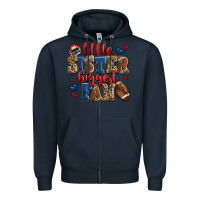 Navy little sister biggest fan american football Zipper Hoodie - Jasminsmagicworld