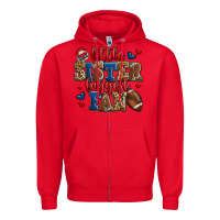 Red little sister biggest fan american football Zipper Hoodie - Jasminsmagicworld