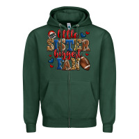 Sports Green little sister biggest fan american football Zipper Hoodie - Jasminsmagicworld