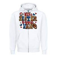 White little sister biggest fan american football Zipper Hoodie - Jasminsmagicworld
