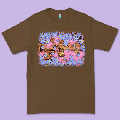 Easter Butterfly Leopard Background Premium Tee Designed By Artiststas