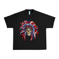 Black american flag indian headdress with skull Urban Heavy Tee - RanaPortraitStore