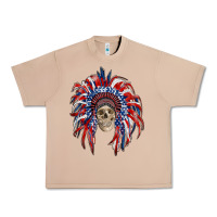 Burro american flag indian headdress with skull Urban Heavy Tee - RanaPortraitStore