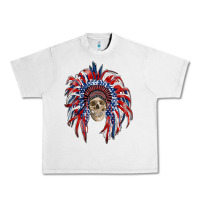 Lunar Rock american flag indian headdress with skull Urban Heavy Tee - RanaPortraitStore