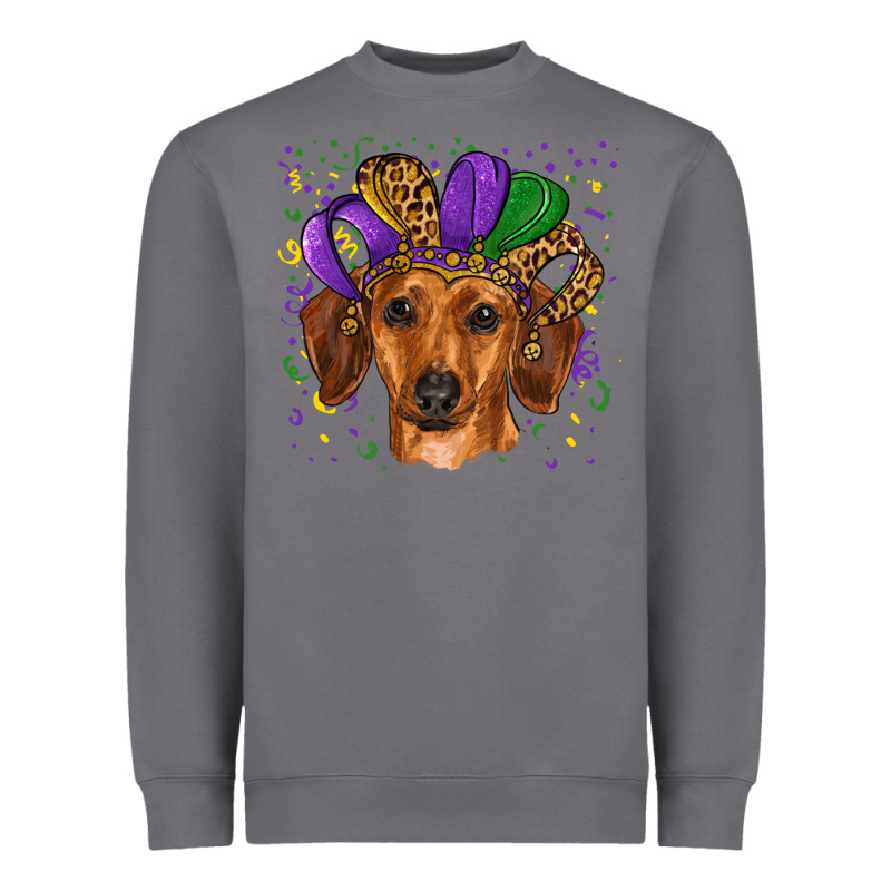 Mardi Gras Hat Dachshund Heavyweight Sweatshirt by RanaPortraitStore | Teevron