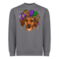 Storm mardi gras hat dachshund Heavyweight Sweatshirt - RanaPortraitStore