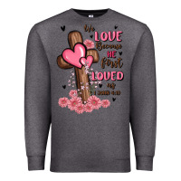 Charcoal Heather valentine cross Premium Sweatshirt - MaliasSmallBusiness