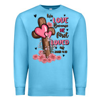 Ocean Blue valentine cross Premium Sweatshirt - MaliasSmallBusiness