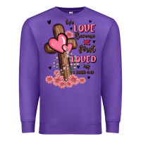 Purple valentine cross Premium Sweatshirt - MaliasSmallBusiness