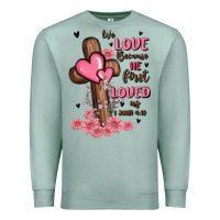 Seafoam valentine cross Premium Sweatshirt - MaliasSmallBusiness