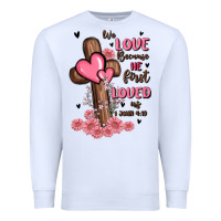 White valentine cross Premium Sweatshirt - MaliasSmallBusiness
