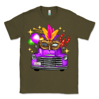 Army Green mardi gras truck leopard mask Classic Tee - FaDigitalArtStudio