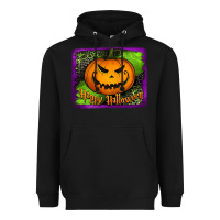 Black Happy Halloween Pumpkin Heavyweight Hoodie - Jasminsmagicworld