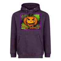 Plum Happy Halloween Pumpkin Heavyweight Hoodie - Jasminsmagicworld