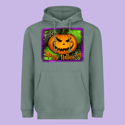 Happy Halloween Pumpkin Heavyweight Hoodie Designed By Jasminsmagicworld