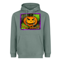 Sage Happy Halloween Pumpkin Heavyweight Hoodie - Jasminsmagicworld