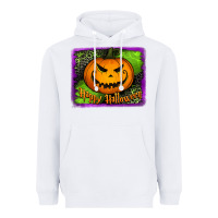 White Happy Halloween Pumpkin Heavyweight Hoodie - Jasminsmagicworld