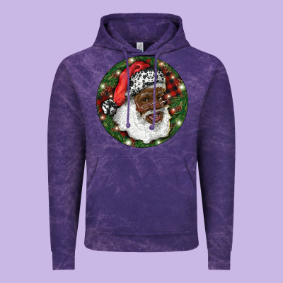 Vintage Hoodie African American Santa Christmas