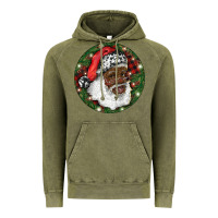 Vintage Olive African American Santa Christmas Vintage Hoodie - RanaPortraitStore