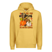 Antique Gold fall for jesus he never leaves Premium Hoodie - MaliasSmallBusiness
