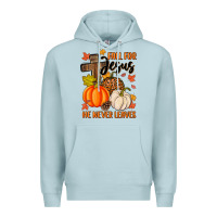 Blue Mist fall for jesus he never leaves Premium Hoodie - MaliasSmallBusiness