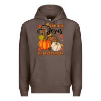 Coffee fall for jesus he never leaves Premium Hoodie - MaliasSmallBusiness