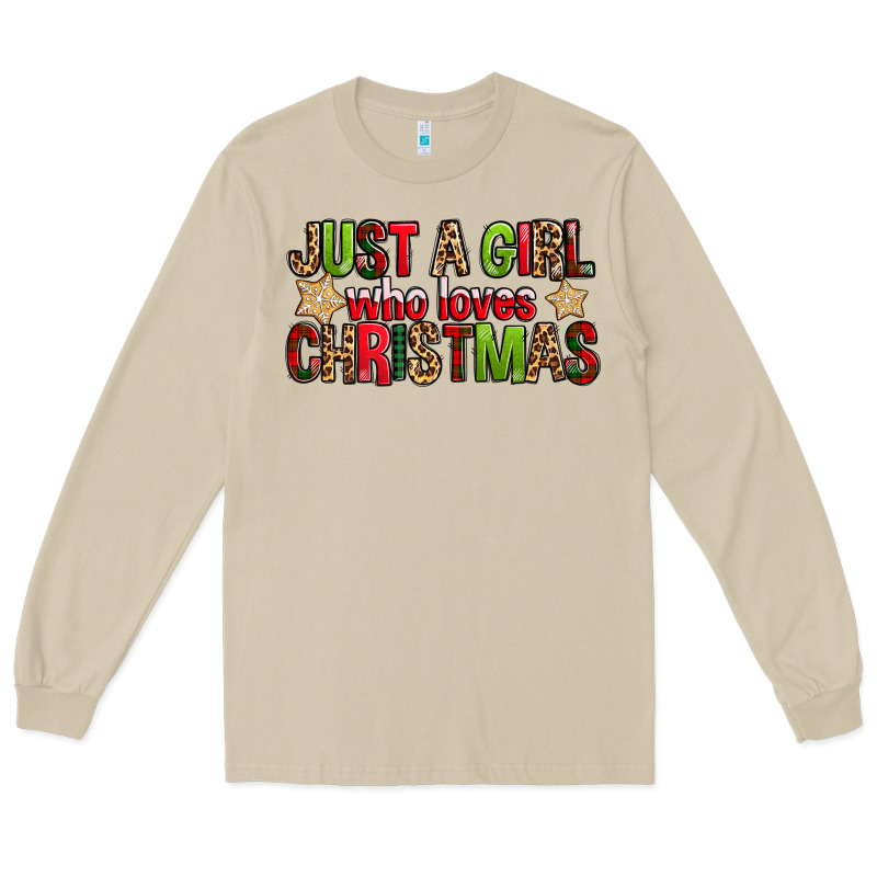 Just A Girl Who Loves Christmas With Cookies Long Sleeve Tee by FaDigitalArtStudio | Teevron