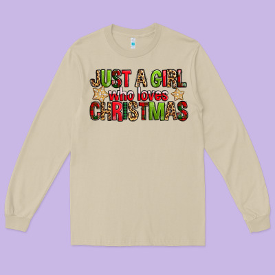 Just A Girl Who Loves Christmas With Cookies Long Sleeve Tee Designed By Fadigitalartstudio