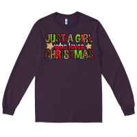 Plum just a girl who loves christmas with cookies Long Sleeve Tee - FaDigitalArtStudio